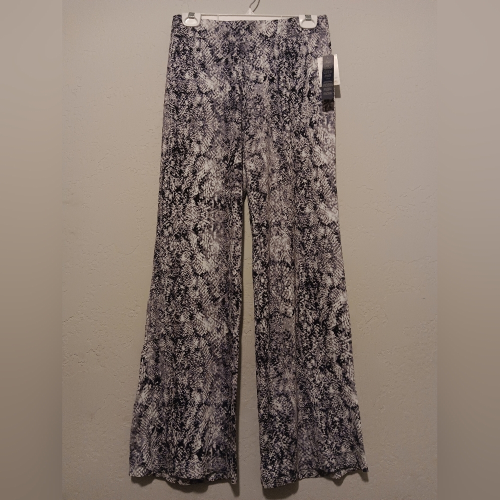 Wide Leg Pant Palazzo SzM Snake Print Women Charcoal Athleisure Seven 7 Premium